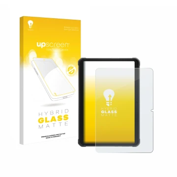 Parte frontale di una confezione del prodotto con il logo del marchio upscreen. Accanto è raffigurato il dispositivo Hotwav R8