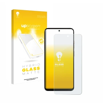 Parte frontale di una confezione del prodotto con il logo del marchio upscreen. Accanto è raffigurato il dispositivo Motorola 