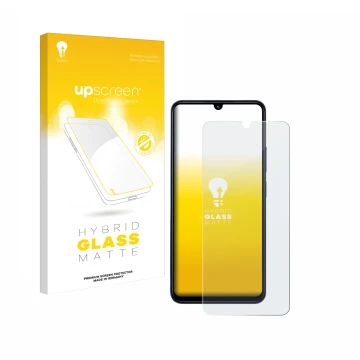 Parte frontale di una confezione del prodotto con il logo del marchio upscreen. Accanto è raffigurato il dispositivo Xiaomi Re