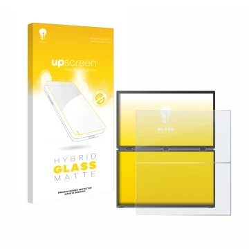 Parte frontale di una confezione del prodotto con il logo del marchio upscreen. Accanto è raffigurato il dispositivo Uperfect 