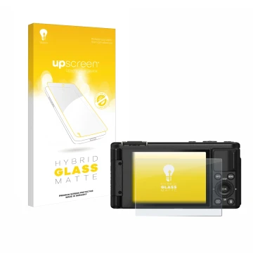 Parte frontale di una confezione del prodotto con il logo del marchio upscreen. Accanto è raffigurato il dispositivo Yashica C