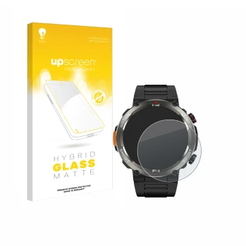 Parte frontale di una confezione del prodotto con il logo del marchio upscreen. Accanto è raffigurato il dispositivo Blackview
