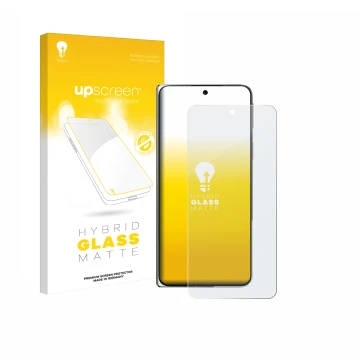 Parte frontale di una confezione del prodotto con il logo del marchio upscreen. Accanto è raffigurato il dispositivo Oppo Find