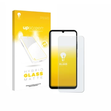 Parte frontale di una confezione del prodotto con il logo del marchio upscreen. Accanto è raffigurato il dispositivo ZTE Blade