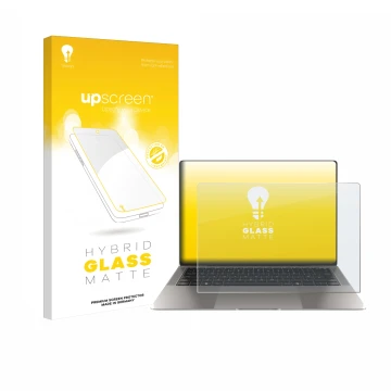 Parte frontale di una confezione del prodotto con il logo del marchio upscreen. Accanto è raffigurato il dispositivo Honor Mag