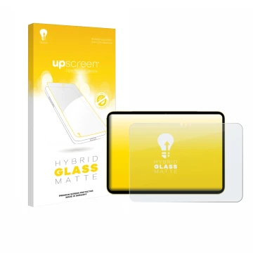 Parte frontale di una confezione del prodotto con il logo del marchio upscreen. Accanto è raffigurato il dispositivo Apple iPa