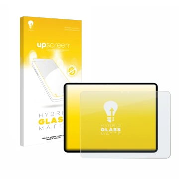 Parte frontale di una confezione del prodotto con il logo del marchio upscreen. Accanto è raffigurato il dispositivo Apple iPa