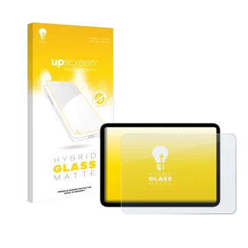 Parte frontale di una confezione del prodotto con il logo del marchio upscreen. Accanto è raffigurato il dispositivo Apple iPa