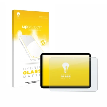 Parte frontale di una confezione del prodotto con il logo del marchio upscreen. Accanto è raffigurato il dispositivo Apple iPa