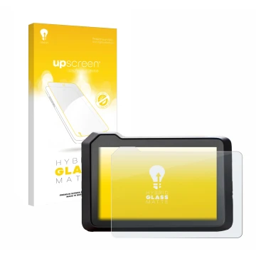 Parte frontale di una confezione del prodotto con il logo del marchio upscreen. Accanto è raffigurato il dispositivo KTM 1390 