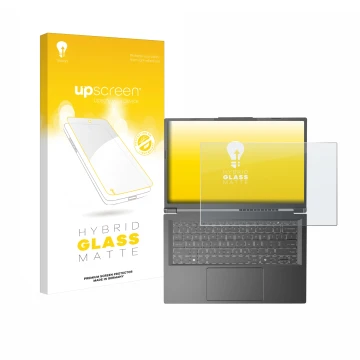 Parte frontale di una confezione del prodotto con il logo del marchio upscreen. Accanto è raffigurato il dispositivo Acer Aspi