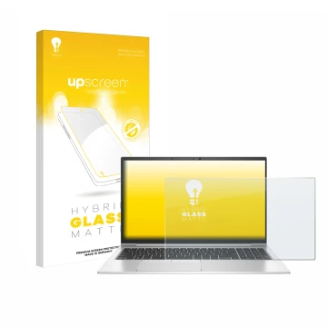 Parte frontale di una confezione del prodotto con il logo del marchio upscreen. Accanto è raffigurato il dispositivo HP EliteB