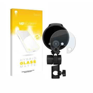 Parte frontale di una confezione del prodotto con il logo del marchio upscreen. Accanto è raffigurato il dispositivo Profoto A