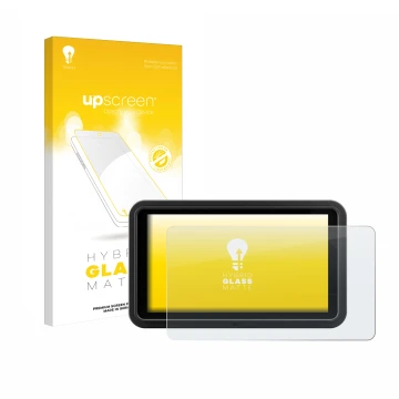 Parte frontale di una confezione del prodotto con il logo del marchio upscreen. Accanto è raffigurato il dispositivo Atomos Sh