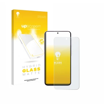 Parte frontale di una confezione del prodotto con il logo del marchio upscreen. Accanto è raffigurato il dispositivo Samsung G