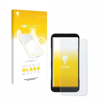 Parte frontale di una confezione del prodotto con il logo del marchio upscreen. Accanto è raffigurato il dispositivo Datalogic