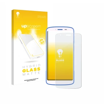 Parte frontale di una confezione del prodotto con il logo del marchio upscreen. Accanto è raffigurato il dispositivo Zebra HC 