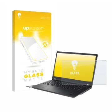 Parte frontale di una confezione del prodotto con il logo del marchio upscreen. Accanto è raffigurato il dispositivo Fujitsu L