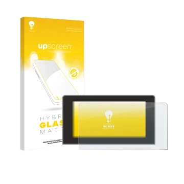 Parte frontale di una confezione del prodotto con il logo del marchio upscreen. Accanto è raffigurato il dispositivo Volkswage