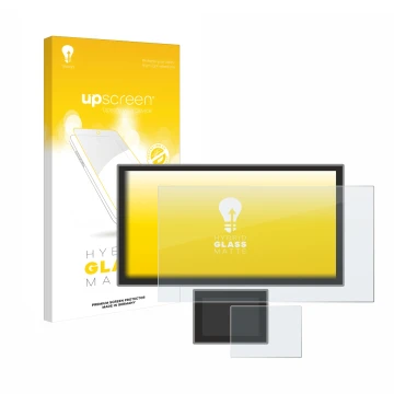 Parte frontale di una confezione del prodotto con il logo del marchio upscreen. Accanto è raffigurato il dispositivo Icom IC-7