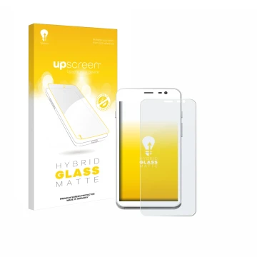 Parte frontale di una confezione del prodotto con il logo del marchio upscreen. Accanto è raffigurato il dispositivo Pax CCV F