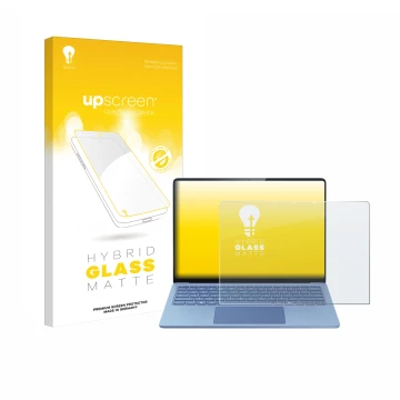 Parte frontale di una confezione del prodotto con il logo del marchio upscreen. Accanto è raffigurato il dispositivo Microsoft