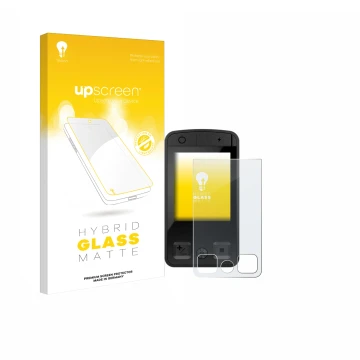 Parte frontale di una confezione del prodotto con il logo del marchio upscreen. Accanto è raffigurato il dispositivo Bosch Kio