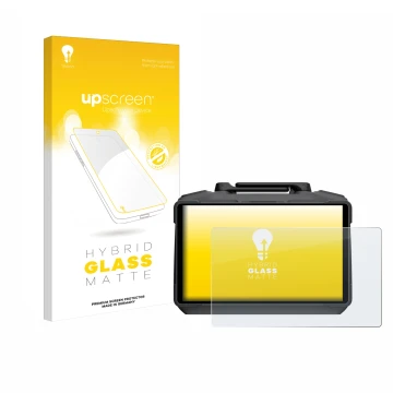 Parte frontale di una confezione del prodotto con il logo del marchio upscreen. Accanto è raffigurato il dispositivo DJI RC Pr