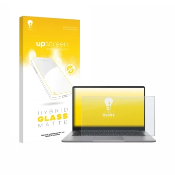 Parte frontale di una confezione del prodotto con il logo del marchio upscreen. Accanto è raffigurato il dispositivo ASUS Expe