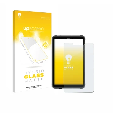 Parte frontale di una confezione del prodotto con il logo del marchio upscreen. Accanto è raffigurato il dispositivo Ulefone A