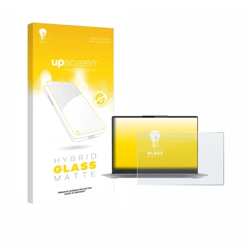 Parte frontale di una confezione del prodotto con il logo del marchio upscreen. Accanto è raffigurato il dispositivo Lenovo Th
