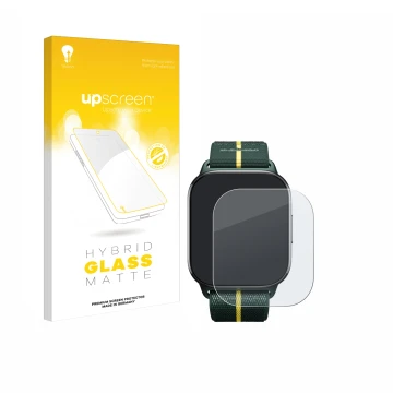 Parte frontale di una confezione del prodotto con il logo del marchio upscreen. Accanto è raffigurato il dispositivo Motorola 