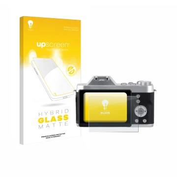 Parte frontale di una confezione del prodotto con il logo del marchio upscreen. Accanto è raffigurato il dispositivo Rollei Po