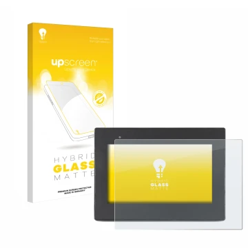 Parte frontale di una confezione del prodotto con il logo del marchio upscreen. Accanto è raffigurato il dispositivo Weintek c