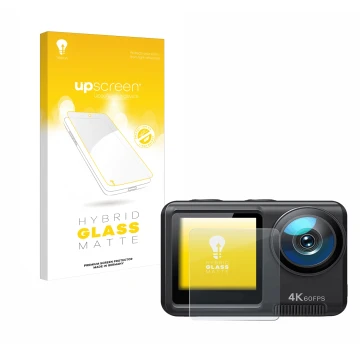 Parte frontale di una confezione del prodotto con il logo del marchio upscreen. Accanto è raffigurato il dispositivo Wolfang G