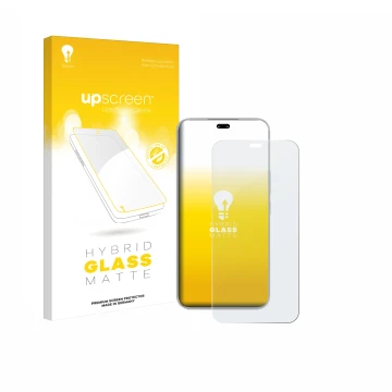 Parte frontale di una confezione del prodotto con il logo del marchio upscreen. Accanto è raffigurato il dispositivo Honor 400