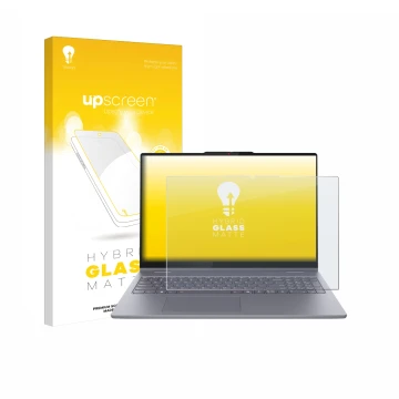 Parte frontale di una confezione del prodotto con il logo del marchio upscreen. Accanto è raffigurato il dispositivo Lenovo Id