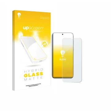 Parte frontale di una confezione del prodotto con il logo del marchio upscreen. Accanto è raffigurato il dispositivo Huawei Pu