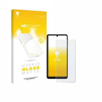 Parte frontale di una confezione del prodotto con il logo del marchio upscreen. Accanto è raffigurato il dispositivo Sharp Aqu