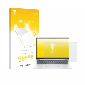 Parte frontale di una confezione del prodotto con il logo del marchio upscreen. Accanto è raffigurato il dispositivo HP EliteB