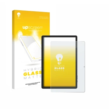 Parte frontale di una confezione del prodotto con il logo del marchio upscreen. Accanto è raffigurato il dispositivo Doogee Ta