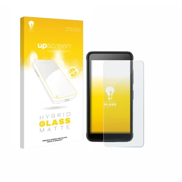 Parte frontale di una confezione del prodotto con il logo del marchio upscreen. Accanto è raffigurato il dispositivo SkyCaddie