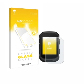 Parte frontale di una confezione del prodotto con il logo del marchio upscreen. Accanto è raffigurato il dispositivo Garmin Ed