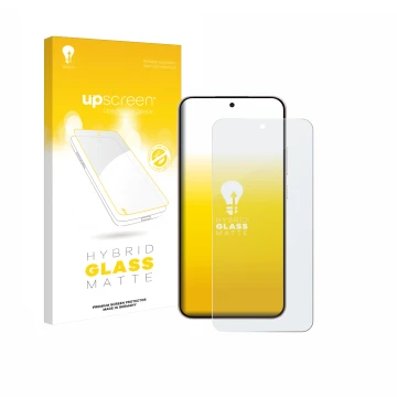 Parte frontale di una confezione del prodotto con il logo del marchio upscreen. Accanto è raffigurato il dispositivo Oppo Reno