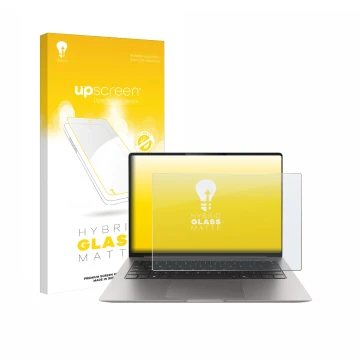 Parte frontale di una confezione del prodotto con il logo del marchio upscreen. Accanto è raffigurato il dispositivo Honor Mag