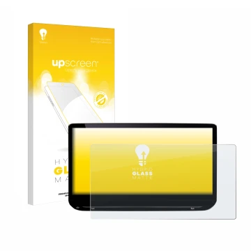 Parte frontale di una confezione del prodotto con il logo del marchio upscreen. Accanto è raffigurato il dispositivo Skoda Oct