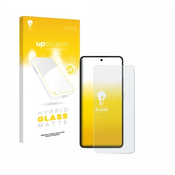 Parte frontale di una confezione del prodotto con il logo del marchio upscreen. Accanto è raffigurato il dispositivo realme P3