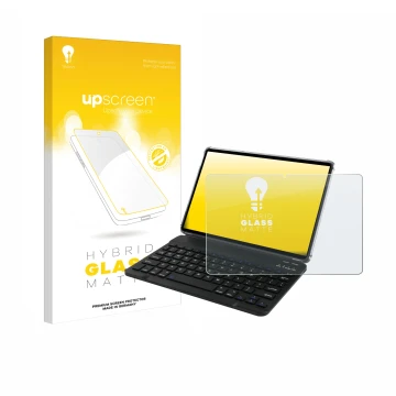 Parte frontale di una confezione del prodotto con il logo del marchio upscreen. Accanto è raffigurato il dispositivo Tabwee T9