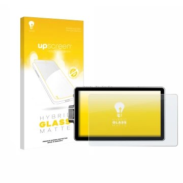 Parte frontale di una confezione del prodotto con il logo del marchio upscreen. Accanto è raffigurato il dispositivo Viltrox D