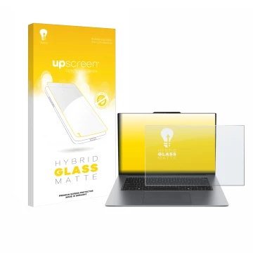 Parte frontale di una confezione del prodotto con il logo del marchio upscreen. Accanto è raffigurato il dispositivo Lenovo Th